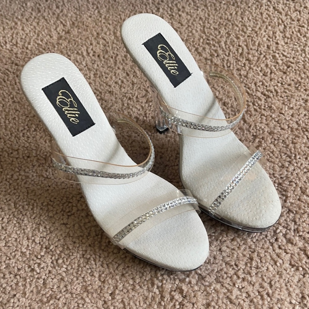 Ellie clear kitten heels